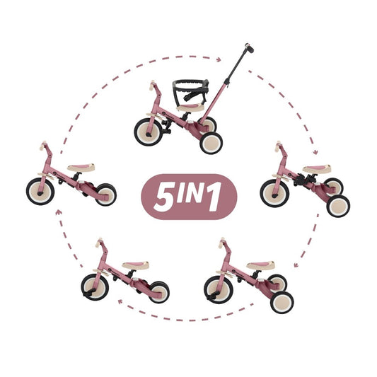 PETITE&MARS Triçikletë shumëfunksionale 5 në 1 - Dusty Rose