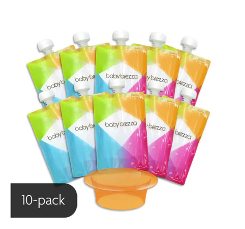 Baby Brezza Reusable Food Pouches for Weaning – Pack of 10