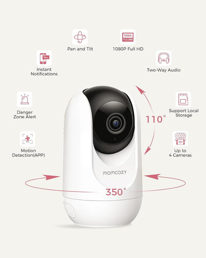 Momcozy BM04 – Kamerë Monitorimi Smart Wi-Fi për Foshnjë me Ekran 5″ dhe funksion Dual-Mode