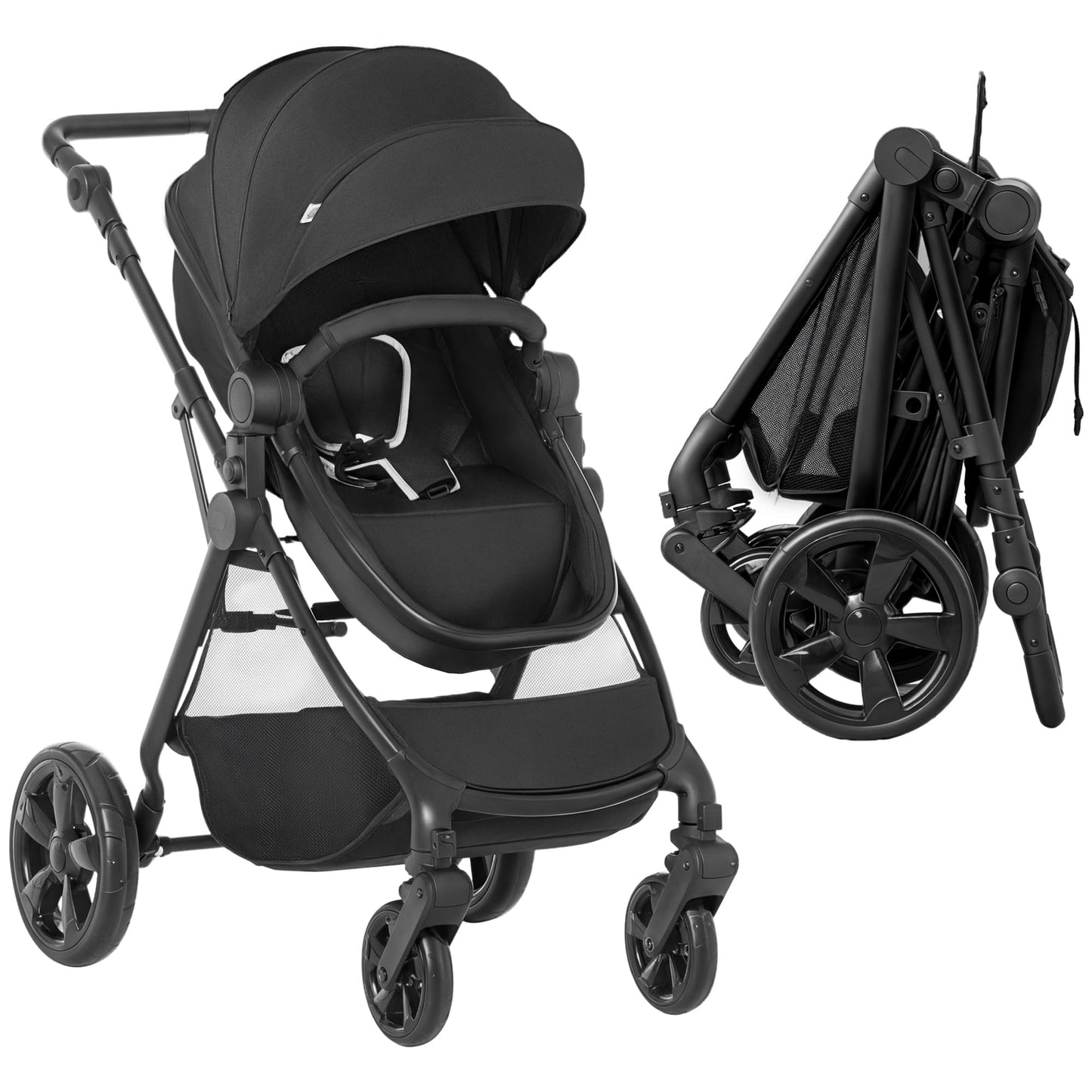 HomCom Stroller 2n1 - Black