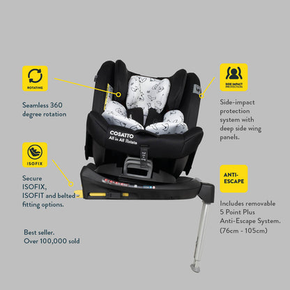 Cosatto All in All 360 Rotate Car Seat Foxed - 0 to 12 Years