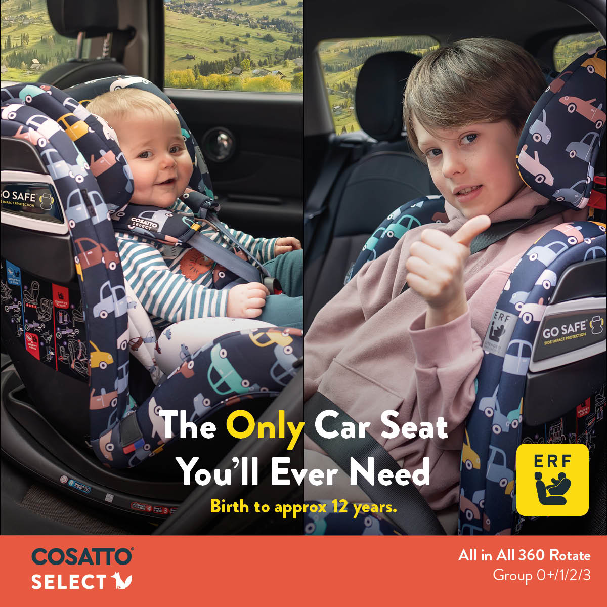 Cosatto All in All 360 Rotate Car Seat Foxed - 0 to 12 Years