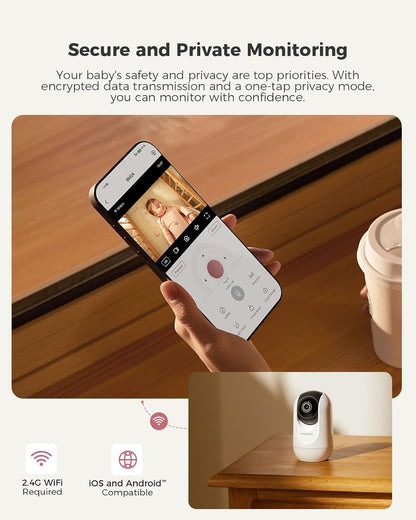 Momcozy BM04 – Kamerë Monitorimi Smart Wi-Fi për Foshnjë me Ekran 5″ dhe funksion Dual-Mode